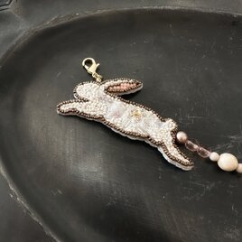 羽織紐【うさぎ】白の画像