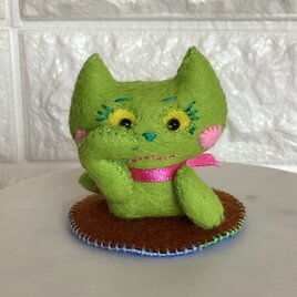 ハートチャンネル人形（招き猫ピンクほっぺ）の画像