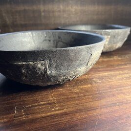 黒釉&黒泥彩　中鉢(盛鉢)  (25151)の画像