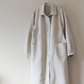 綿麻素材のロングコート