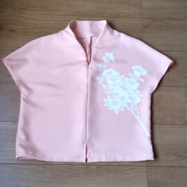 春色付下げの着物からブラウス　絹の画像
