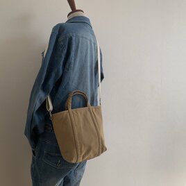 帆布 2wayショルダートート　「pote」(S) チノベージュの画像