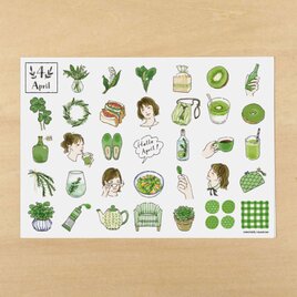 マスキングシート　季節のモチーフ　4月の画像