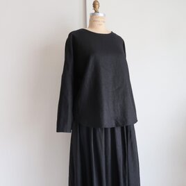 ★セットアップ★ブラックリネン♡プルオーバー＆ギャザースカート・セレモニー・卒業卒園