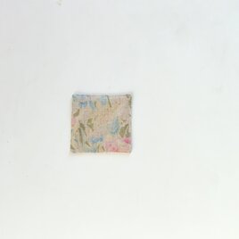 日用品店（布）コースター ／国産リネン  9.5cm×9.5cm【 ボタニカル フラワー（ピンク） 】の画像