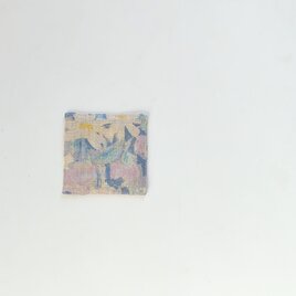 日用品店（布）コースター ／国産リネン  9.5cm×9.5cm【 ボタニカル フラワー（ブルー） 】の画像