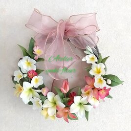 ☆クレイフラワー作品（プルメリアのリース）☆の画像