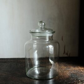 味のあるお品物◆昭和期　アンティークガラス蓋付瓶　古民家　古道具　収納　骨董/antiquesの画像