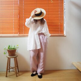 Cotton poplin button long blouse / OFF/Wの画像
