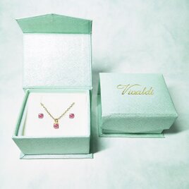 華やかな桜色。 ピンクサファイア　ピアス & ネックレス 2点セット　　送料無料の画像
