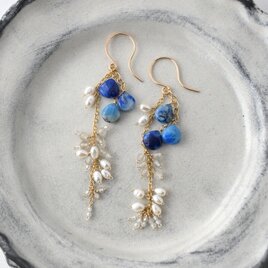 アフガナイトのロングピアス・イヤリング変更可の画像