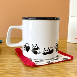パンダのマグカップ｜陶器 コースター 新生活 引越し祝い 誕生日プレゼント 母の日ギフト 父の日 動物 可愛い シンプルの画像