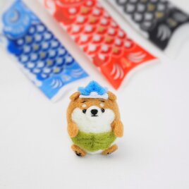 【受注製作】‐端午の節句・こどもの日コスプレ‐ 柏餅パンツのまゆ柴犬の赤ちゃん(赤柴・黒柴・白柴)　羊毛フェルトの画像