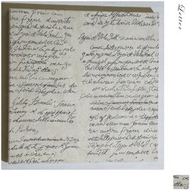 アンティーク調 手紙のファブリックボード １枚 アートパネル 生成り letterの画像