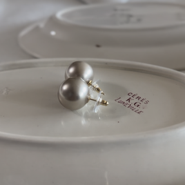 ドイツ製 スフレガラスパール ピアス < SIZE：15mm > Le Verre Souffle（TJ11032）の画像