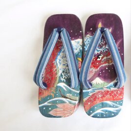 男右近 L 紫 赤龍と富士山の画像