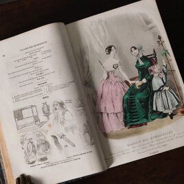 古書 彩色モード 本 Magasin des Demoiselles 1848-49年 フランス アンティーク 0501646の画像