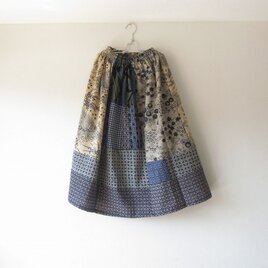 ☆浴衣ミディロングスカート☆パッチワーク♪/32ys018の画像