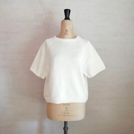 【新色♡】冷感素材＆通気性◎コットン100％ギマ加工　ラグランポンチョプルオーバー（24112）オフホワイトの画像
