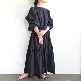 サイドティアードスカート（ブラック）の画像