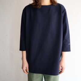 mid-length heritage Basque shirt/evening blueの画像