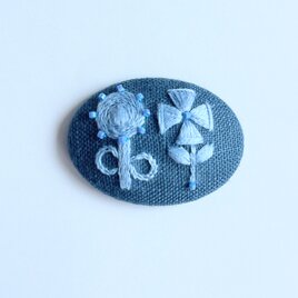 北欧風お花の刺繍ブローチ(hokuo）#362の画像