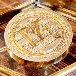 シーリングスタンプ　ヘッド　イニシャル　M 音楽　楽器　楽譜