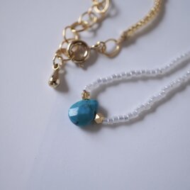 turquoise blue -ターコイズの一粒ネックレスの画像