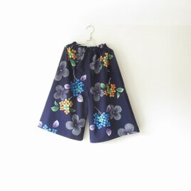 ☆浴衣ガウチョパンツ♪アジサイ柄☆/31kg064の画像