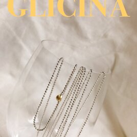カットボールロングチェーン月アクセントネックレス（エンドパーツ無し）の画像