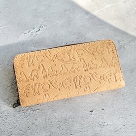 猫のお財布　ラウンドファスナー　長財布　レディース　納期１週間　　
