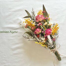 ミモザと薔薇の春スワッグ 母の日にも*の画像