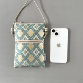 【受注制作】モロッカン生地のスマホポシェット♦スマホショルダー♦プランタン♦の画像