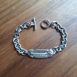 Peacock feather bracelet