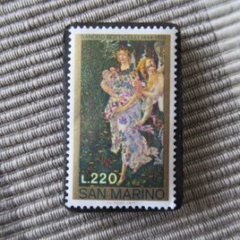 サンマリノ　美術切手ブローチ 10434の画像