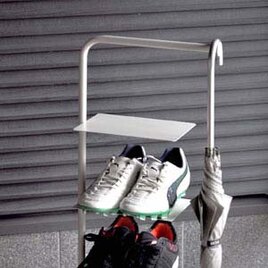 A factory シューズラック７段＋傘立て：日本製 玄関収納 靴箱 傘立て 靴べら立て スニーカー ブーツ 収納