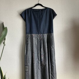 大島紬のワンピの画像