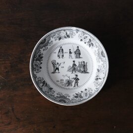 Choisy le roi 平皿 リム皿 20.8cm なそなぞ グリザイユ リム皿 平皿 フランス アンティーク 050583