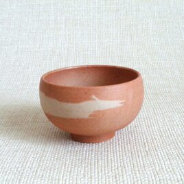 湯のみ（緋色 刷毛目b）の画像