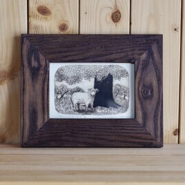 「こかげの羊」紙版画　の画像