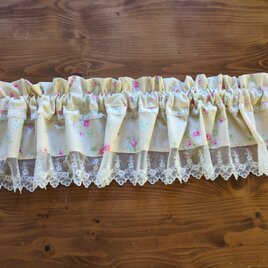 薔薇のカフェカーテン♡バランス♡バラのダブルチュールレース付き♪の画像