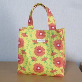 ミニスクエアトートバッグ★花柄（イエロー）の画像