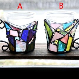 一点物 ！今回はこちら！早い者勝ち！キャンプをオシャレに -ステンドグラス紙コップホルダー - キャンドルやプランターの画像