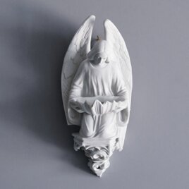 ビスク製 天使 ベニティエ 聖水盤 h37cm フランス アンティーク 0502049の画像