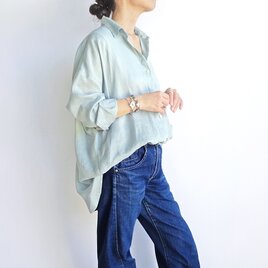 リネンオーバーシルエットシャツ（ミント）の画像