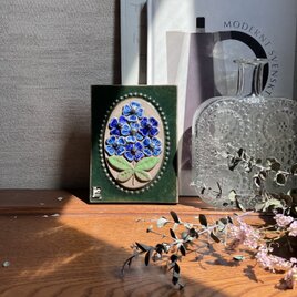 Jie Gantofta/ジィガントフタ●白いお花の陶板画●北欧　美品