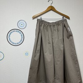 ギャザーキュロットスカート　コットンツイル　グレージュの画像