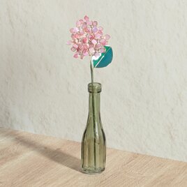ピンクの紫陽花のインテリアフラワー｜半透明で艶のあるディップフラワーの造花、母の日ギフトにも