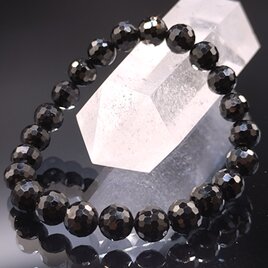 ブラックスピネル・8mm【高品質・128面カット】ブレスレットの画像