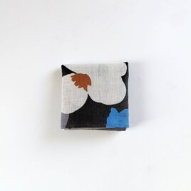 日用品店（布）リネンのハンカチ  40cm×40cm 【 ボタニカル／黒 】LIBERTYの画像